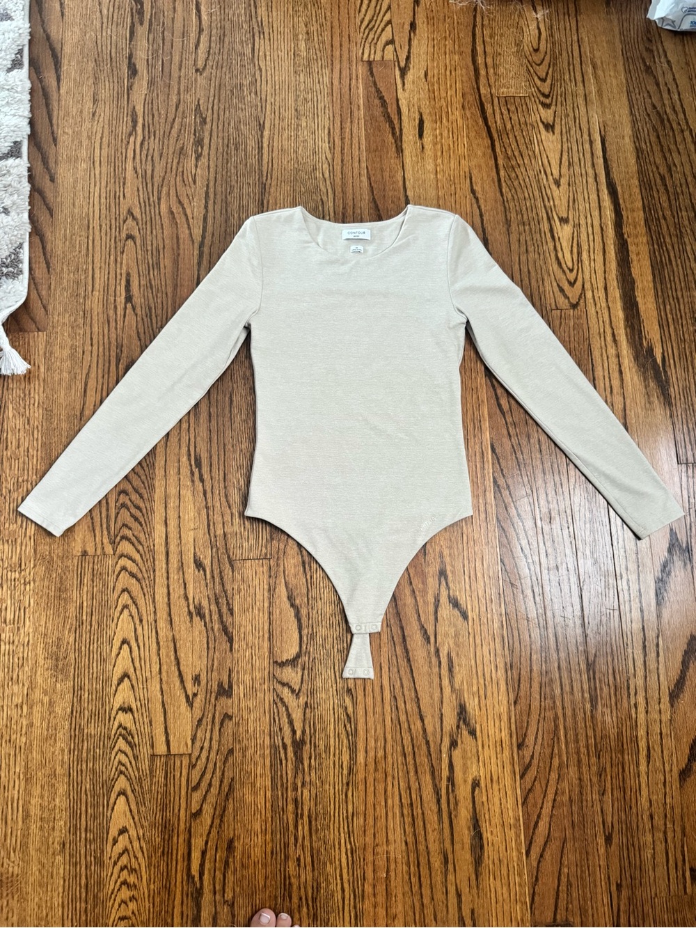 Aritzia Long-Sleeve Beige Bodysuit